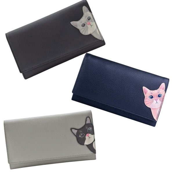 Mala Leather Cleo the Cat Matinee Purse – Soft Leather – RFID Protected