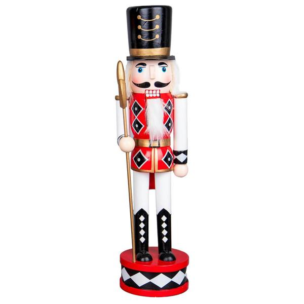 38cm Wooden Christmas Nutcracker Soldier Ornament Set of 3, Hand Painted Red and Black image 6