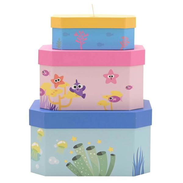 Widdop & Co Baby Shark Set of 3 Nesting Storage Boxes