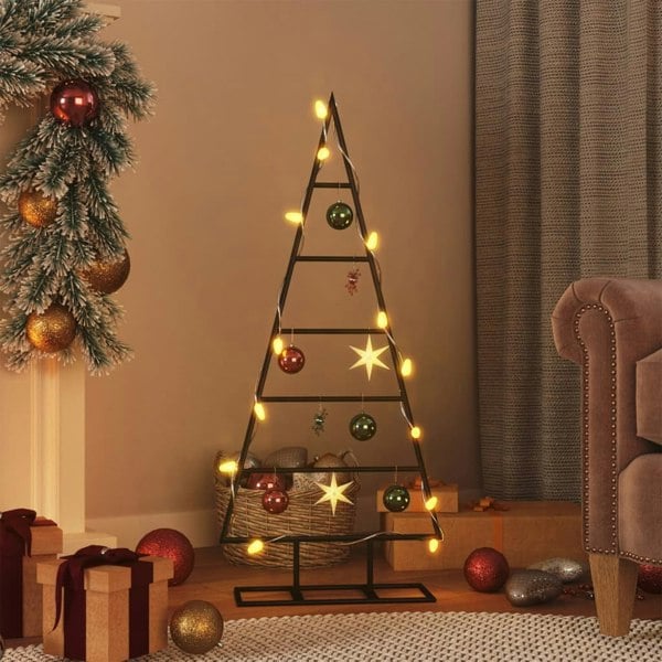 Berkfield Metal Christmas Tree for Decoration Black 90 cm