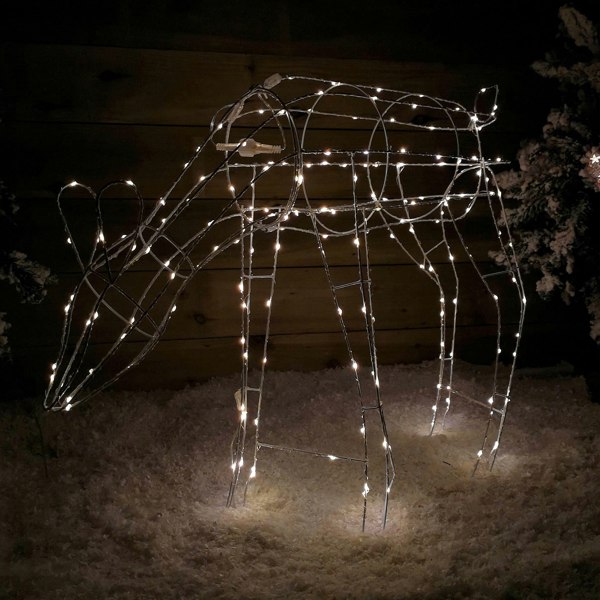 Samuel Alexander 63cm Outdoor Twinkling LED Grazing Reindeer Christmas Decoration in Warm White