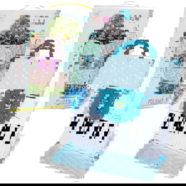 deAO Toys Kids Musical Keyboard Toy Microphone ¨C 40-Key Foldable Piano with Music Lights, Volume Control & Power Adapter