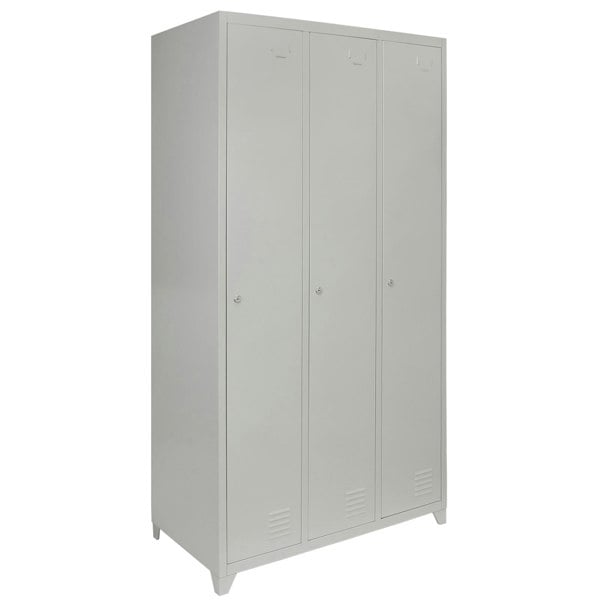 Monstershop Metal Storage Lockers - Three Doors, Grey
