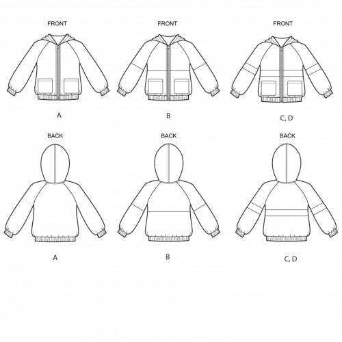 Simplicity Sewing Pattern 8999, Hoodies, Jackets for Kids, Teenagers, HH (3-4-5-6) - Intermediate