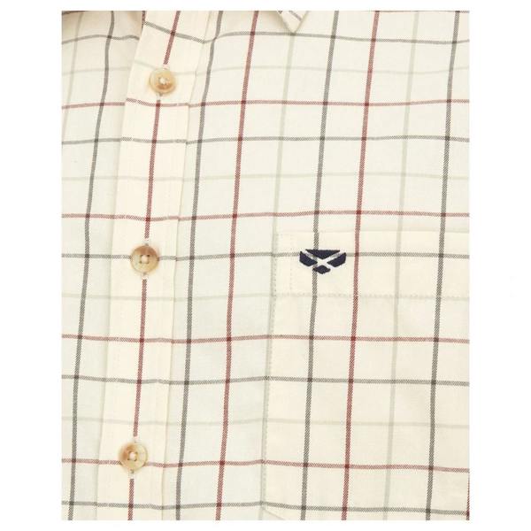 Chest pocket and button detail on the Hoggs of Fife Chieftain Premier Tattersall Shirt