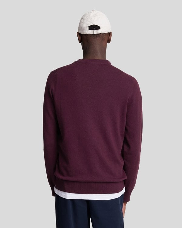 Lyle & Scott Cotton Merino Pull-Over Jumper - Rich Burgundy