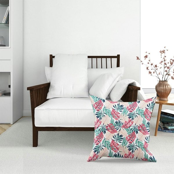 Warren Reed Tropical Leaf Pattern Floor Cushion