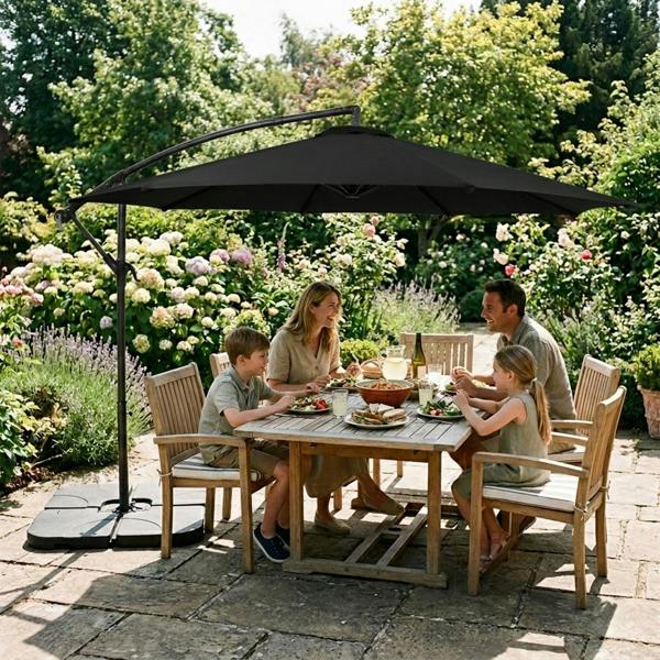 Jardi Cantilever Parasol 3m – Black