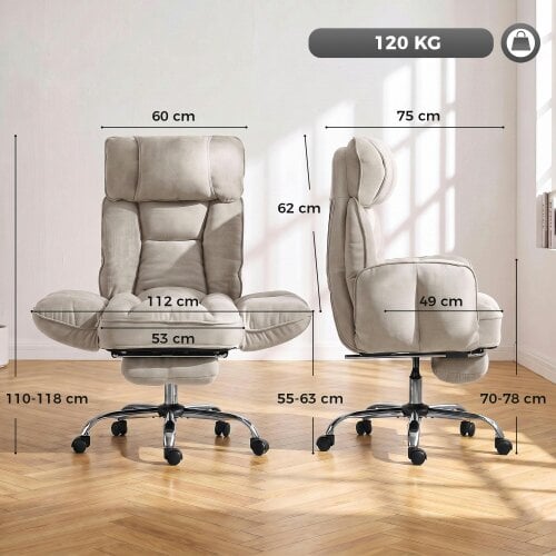 HOMCOM Executive Office Chair Height Adjustable, Beige