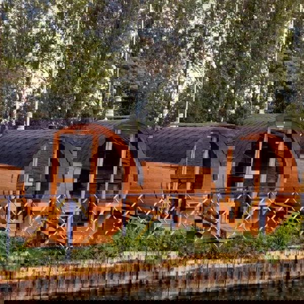 Barrel saunas by the water