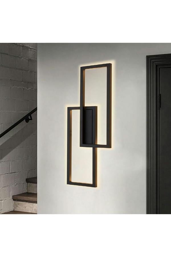 Modern Industrial Double Rectangular Wall Light in Textured
