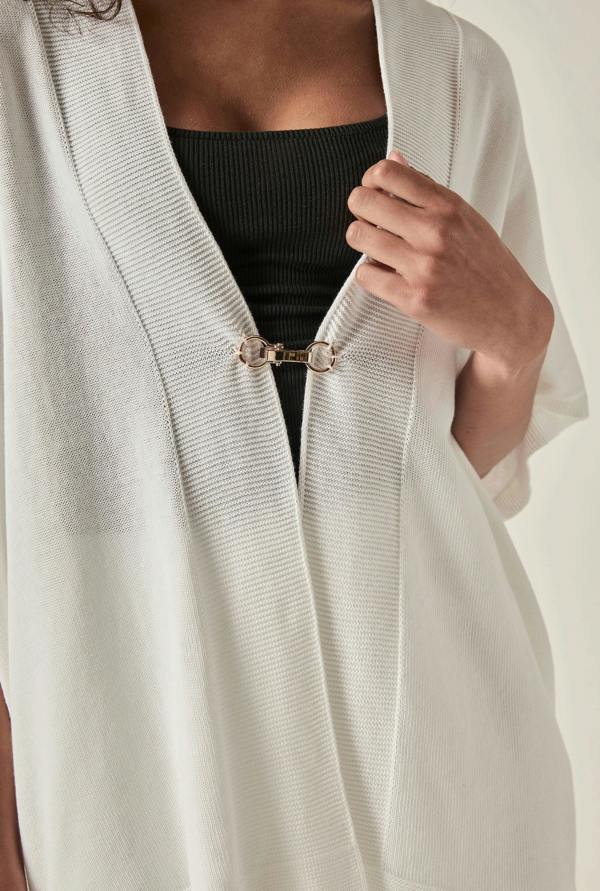 James Lakeland Relaxed Clasp Front Cover-Up - White