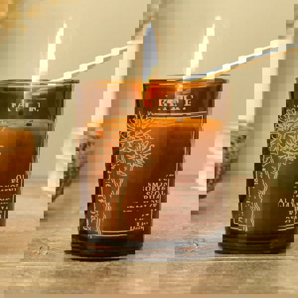 Personalised Memento Company Personalised April Birth Flower Amber Glass Candle