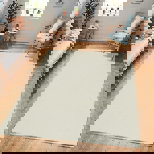 Livabliss Freud-Modern Ivory Off-White High Pile Rug