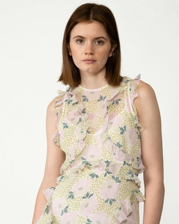 Ted Baker Calinia Womens Sleeveless Waterfall Midi Dress