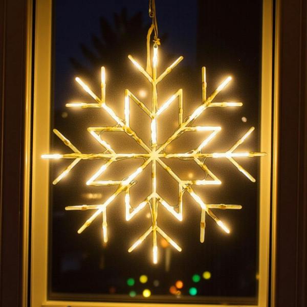 Garden Greatness Warm White Snowflake LED Window Light