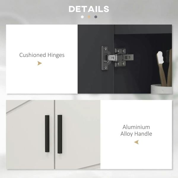 Light grey cabinet with aluminium alloy handle and cushioned hinge hardware