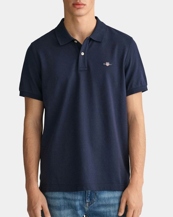 GANT Original Pique Mens Rugger Polo Shirt - 433 Evening Blue