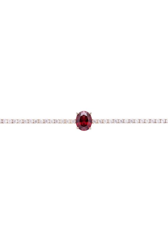 Latelita Garbo Oval Gemstone Tennis Bracelet Ruby Silver