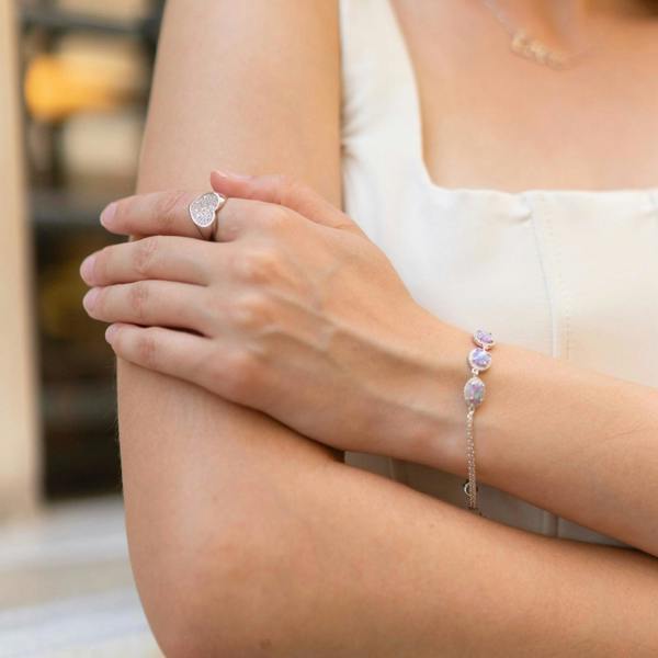 Spero London Sterling Silver Pave Heart Signet Ring