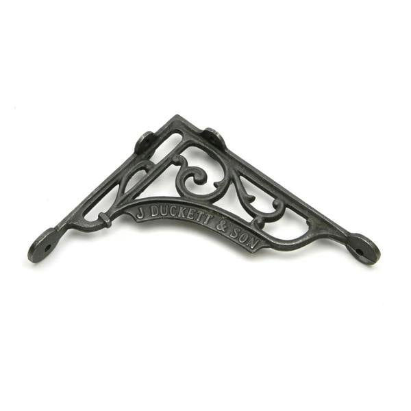 Pair of Antique Cast Iron J Duckett Shelf Brackets - 195mm x 180mm