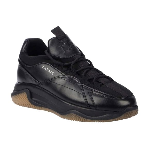 Lavair Mens Creator Premium Leather Trainers - Black