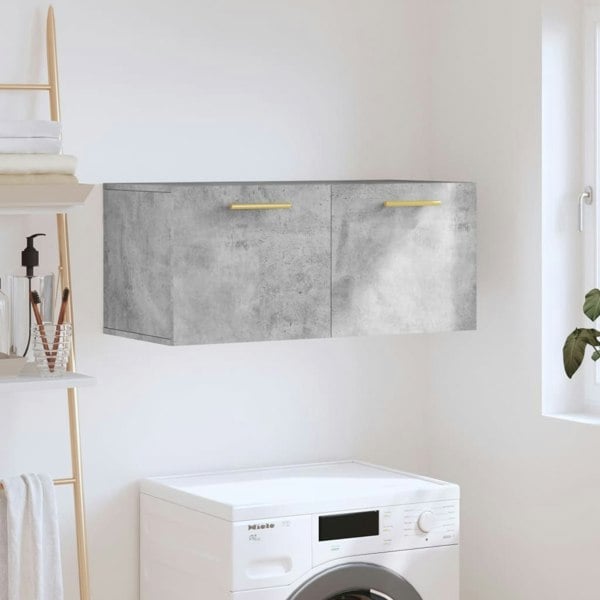 Berkfield Wall Cabinet Concrete Grey 80x36.5x35 cm Engineered Wood
