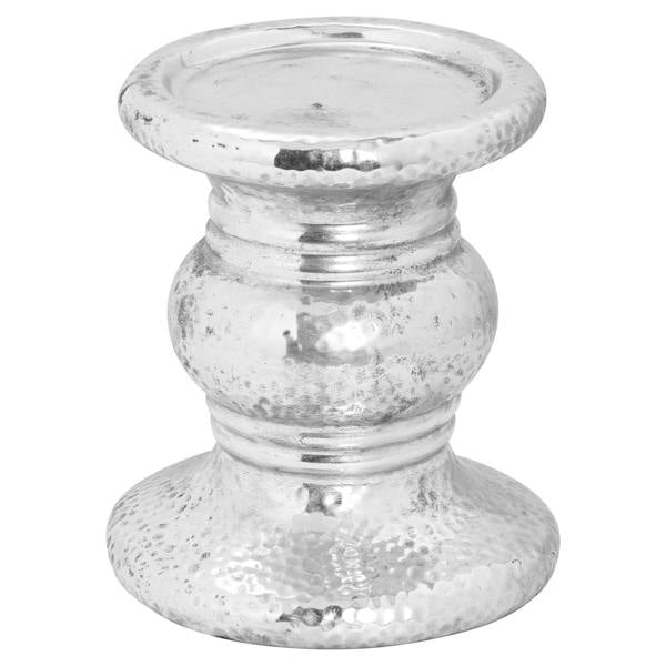 Hill Interiors Ceramic Candle Holder - Silver - 