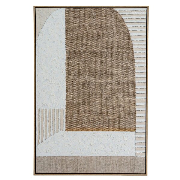 Wyld Haus Monodendri Textured Woven Plaster Hand Painted Canvas In Frame
