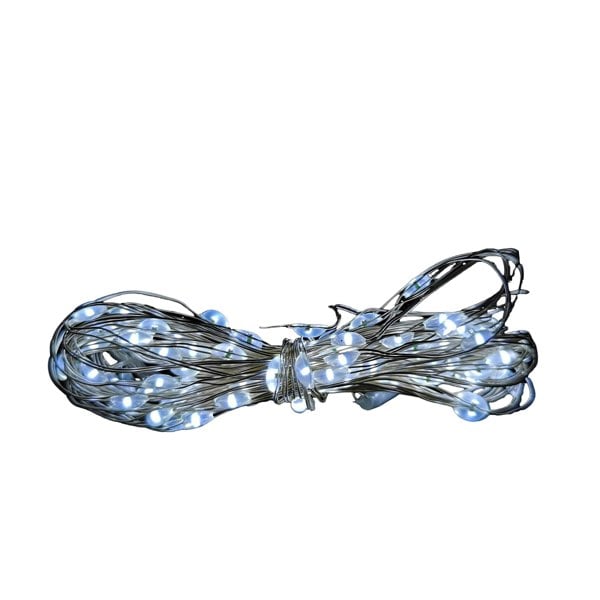 Samuel Alexander 100 LED 5m Premier MicroBrights Indoor Outdoor Christmas Multi Function Battery Operated Lights with Timer on Pin Wire in Cool White