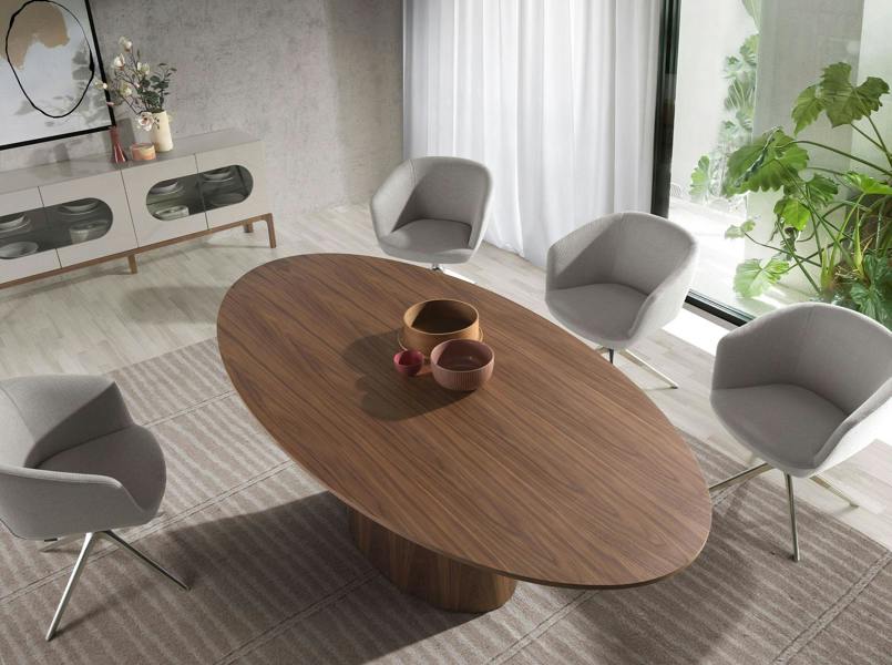 Angel Cerdá Grey and Walnut Wood Sideboard With Interior Lighting 3241