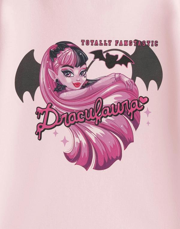 Vanilla Underground Monster High Girls Pink Draculaura Short Sleeved T-Shirt