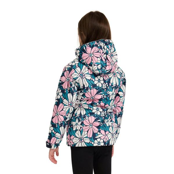 Trespass Girls Marla Flowers Waterproof Jacket - Sapphire Blue - 
