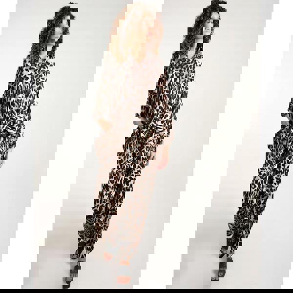 Blue Vanilla Leopard Printed Shirt Set