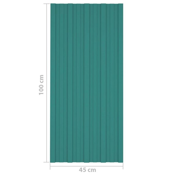 Berkfield Roof Panels 12 pcs Galvanised Steel Green 100x45 cm