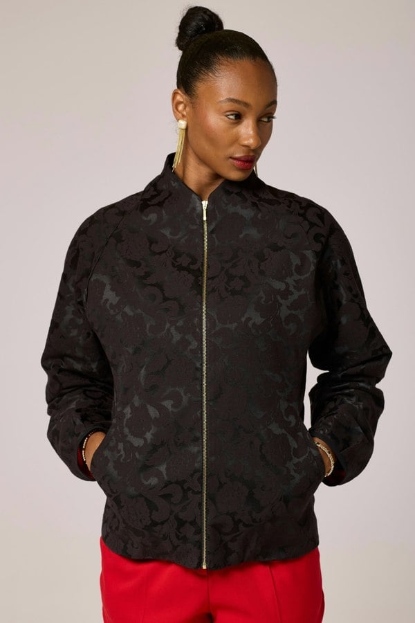 Lioness by TF Midnight Luxe Jacquard Jacket - Black