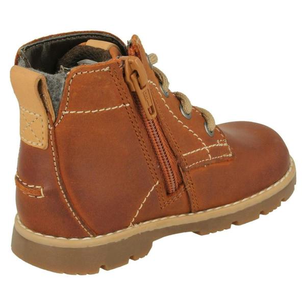 Clarks Infant Boys Clarks Lace Up Detailed Ankle Boots Comet Rock Inf