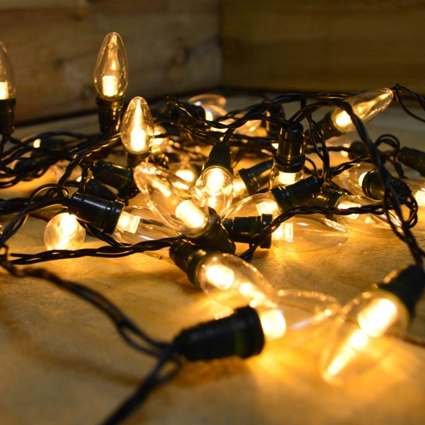 Samuel Alexander 11.9m 120 LED Premier Christmas Lights - Multi Action C6 Bulb in Warm White