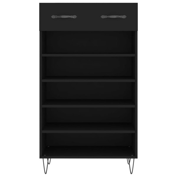 Berkfield Shoe Cabinet Black 60x35x105 cm Engineered Wood
