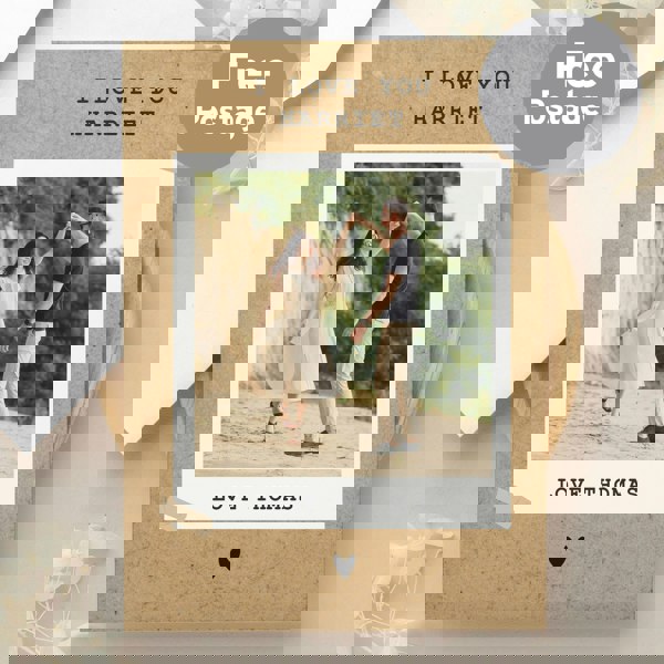 Personalised Memento Company Personalised Rustic Polaroid Photo Upload Card