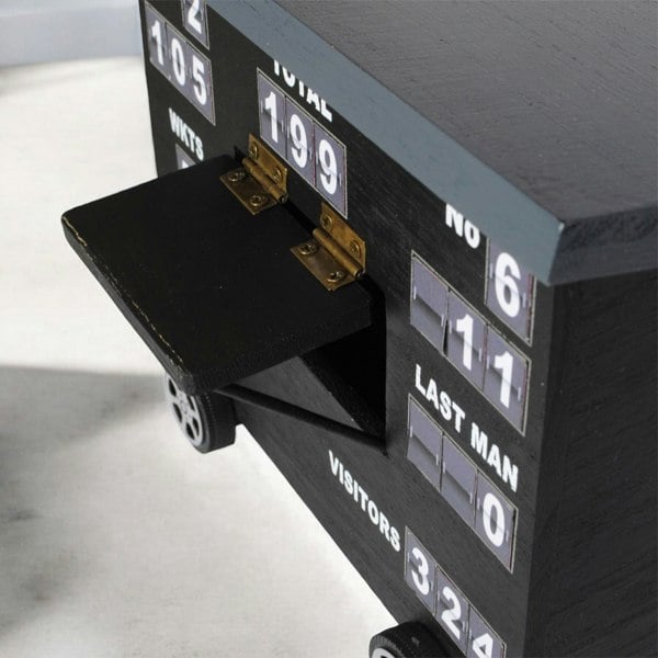 OLIPHANT Cricket Scoreboard Desk Tidy | Authentically Designed | Store Phones & Stationery | Personalise Scores | Grey, Wood