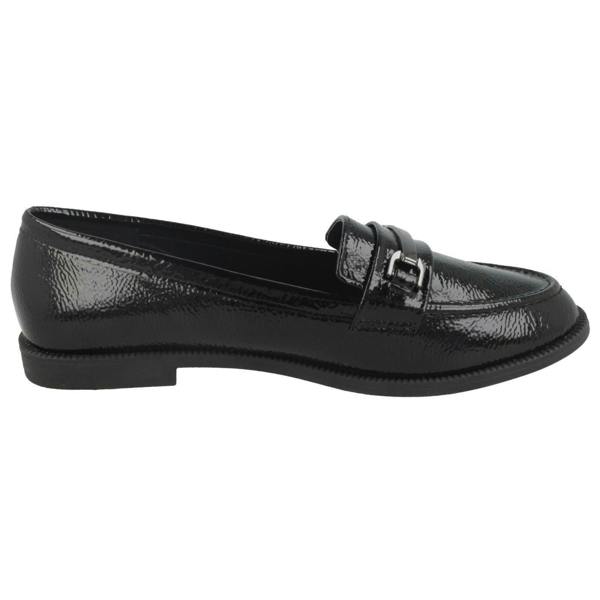 Down to Earth Ladies Down To Earth Black Loafers F80420