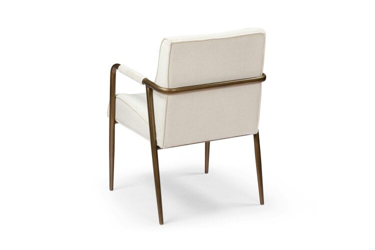 Wyld Haus Luxemburg Upholstered Cream Velvet and Brass Armchair