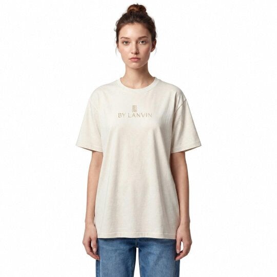 By Lanvin Embroidered Central Logo White T-Shirt