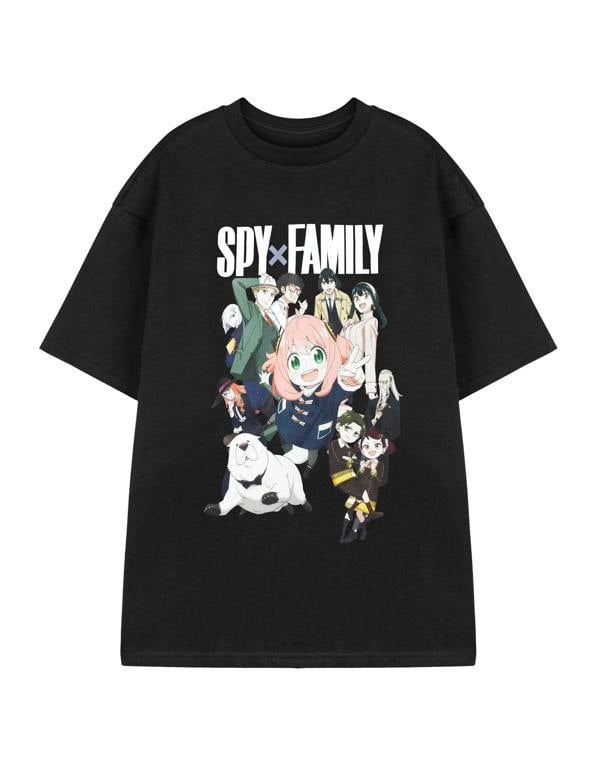 Spy Family Unisex Black Peace Short Sleeved T-Shirt