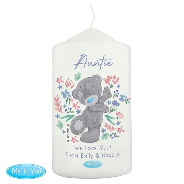 Personalised Memento Company Personalised Me To You Floral Pillar Candle