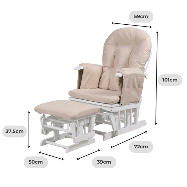 Dimensions of the haywood nursing chair