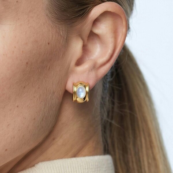 Uchi & Soto Enso Moonstone Huggie Hoop Earrings