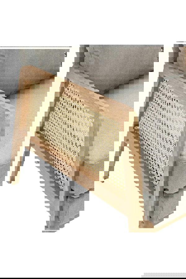 Living and Home Grey Cushioned Wood Armchair