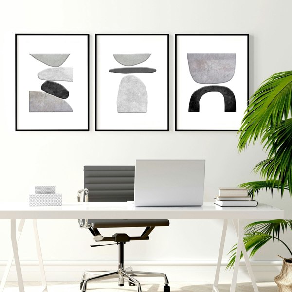 Artwork For Home Office | Set of 3 wall art prints